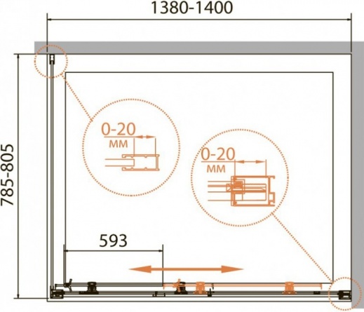 Душевой уголок Cezares Relax AHF-1-140/80-P-Bi стекло punto фото 4