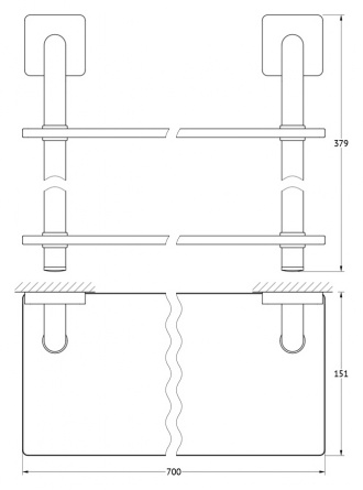 Полка Ellux Avantgarde AVA 038 2-х ярусная, 70 см фото 2