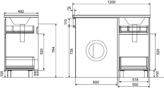 Мебель для ванной Эстет Dallas Luxe 120 напольная, 2 ящика, R фото 10