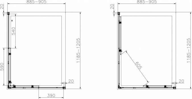 Душевой уголок Cezares Relax AH-2-120/90-P-Bi стекло punto фото 3