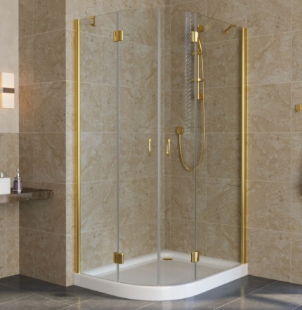 Душевой уголок Vegas Glass AFS-F Lux 100*80 09 01 R профиль золото, стекло прозрачное фото 1