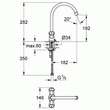 Смеситель для кухонной мойки Grohe Costa L с цепочкой фото 2