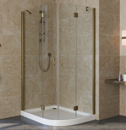 Душевой уголок Vegas Glass AFS-F Lux 110*80 05 01 L профиль бронза, стекло прозрачное фото 1