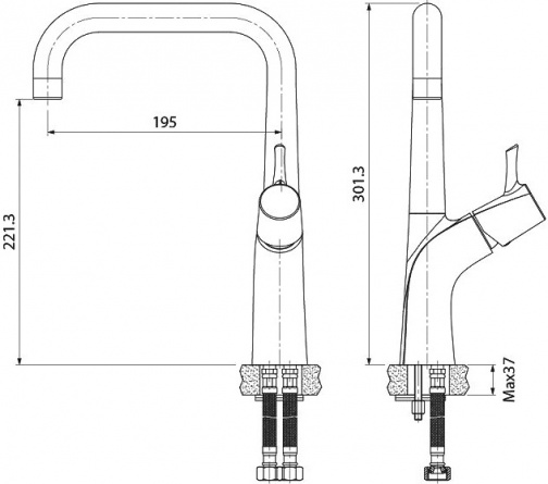 Смеситель Iddis Kitchen Line K07SB0LI05 для кухонной мойки фото 3