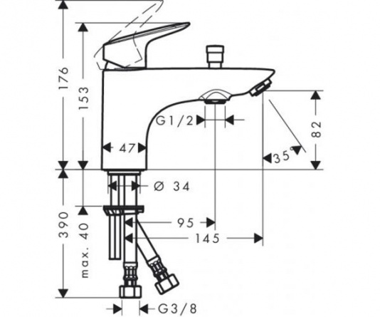 Hansgrohe Logis Monotrou для ванны фото 2