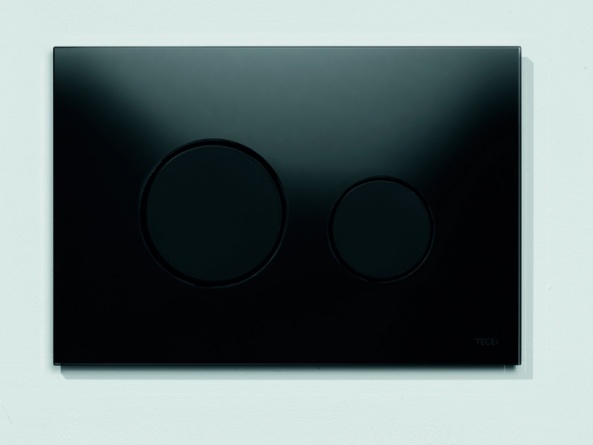 Кнопка смыва Tece Loop  черное стекло, кнопки черные фото 2