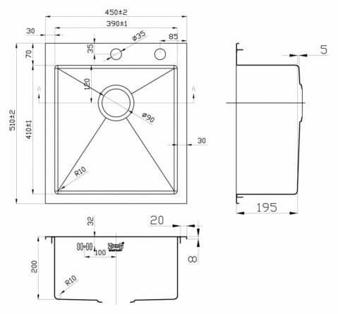 Мойка кухонная Zorg Inox RX RX-4551 фото 2