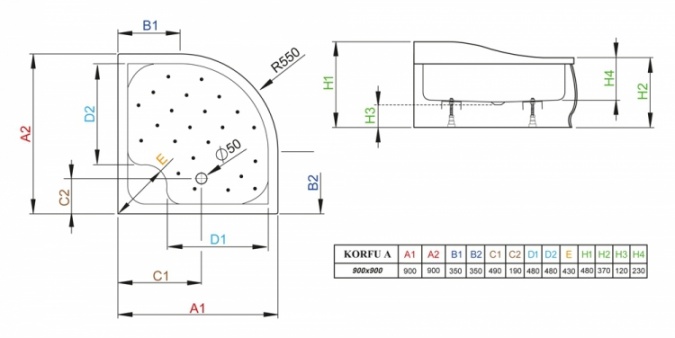 Поддон для душа Radaway Korfu A900 фото 3