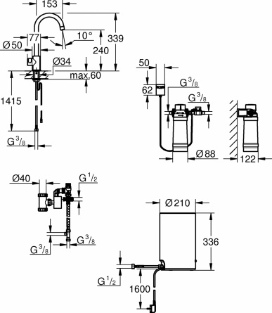 Смеситель Grohe Red II Mono 30085001 для кухонной мойки, с водонагревателем фото 4
