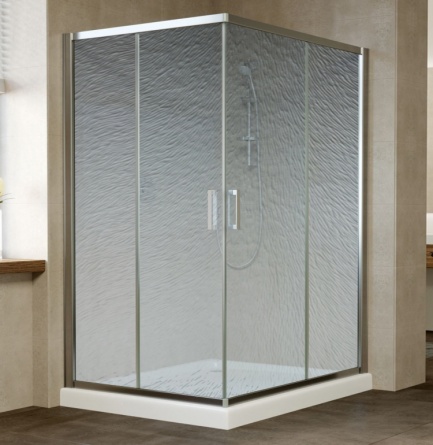 Душевой уголок Vegas Glass ZA-F 0120*110 08 02 профиль глянцевый хром, стекло шиншилла фото 1