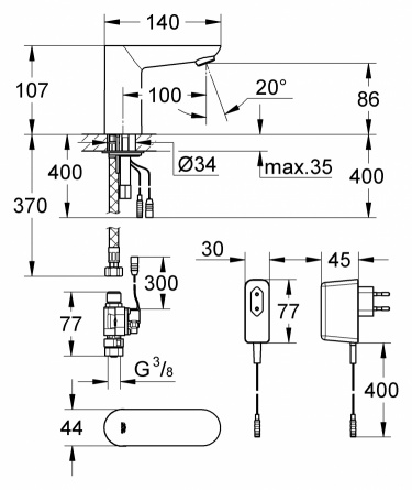 Кран Grohe Euroeco Cosmopolitan E фото 3