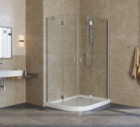 Душевой уголок Vegas Glass AFS-F Lux 120*100 07 01 R профиль матовый хром, стекло прозрачное фото 2