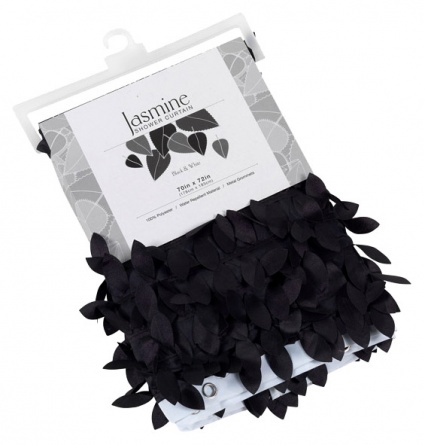 Штора для ванной Carnation Home Fashions Jasmine White/Black фото 2