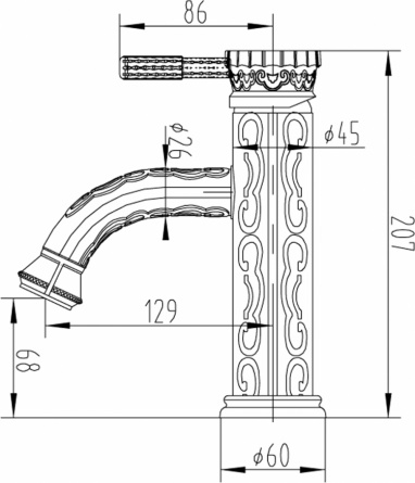 Смеситель Zorg Antic A 115U-BR для раковины фото 3