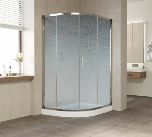 Душевой уголок Vegas Glass ZS-F 120*100 08 02 профиль глянцевый хром, стекло шиншилла фото 2