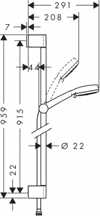 Душевой гарнитур Hansgrohe Crometta 100 Vario Uni 26657400 фото 4