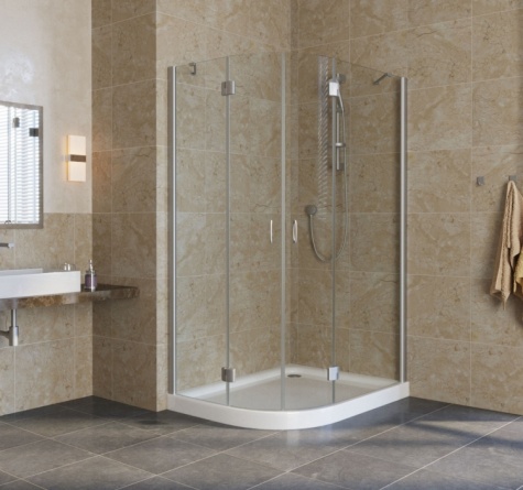 Душевой уголок Vegas Glass AFS-F Lux 110*100 07 01 R профиль матовый хром, стекло прозрачное фото 2