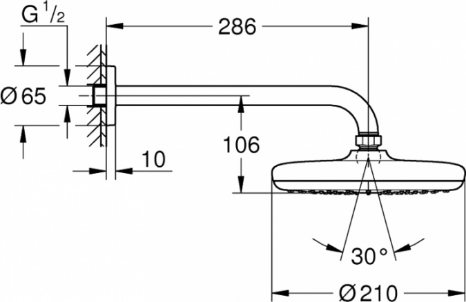 Верхний душ Grohe Tempesta 26412000 фото 3