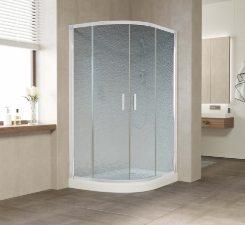 Душевой уголок Vegas Glass ZS-F 120*80 01 02 профиль белый, стекло шиншилла фото 2
