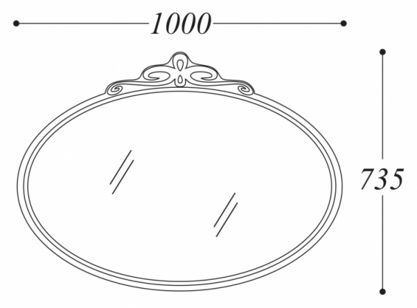 Зеркало La Beaute Charante 100 черное, декор золото фото 2