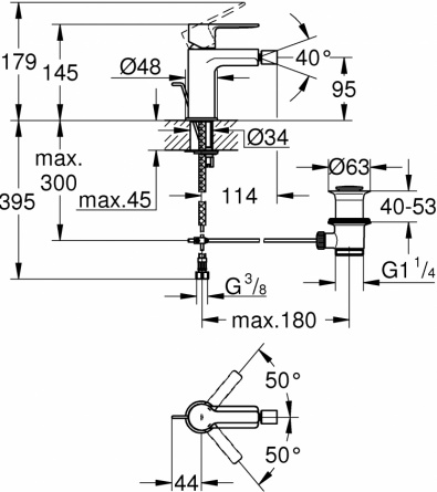 Смеситель Grohe Lineare 33848001 для биде фото 2