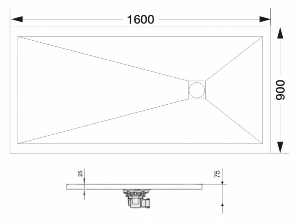 Поддон для душа RGW Stone Tray ST-169W 90х160 с сифоном фото 3