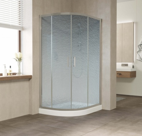 Душевой уголок Vegas Glass ZS-F 110*90 07 02 профиль матовый хром, стекло шиншилла фото 2