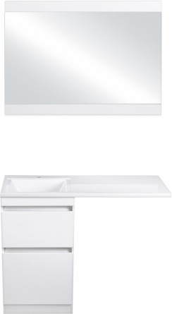 Мебель для ванной Style Line Даллас 110 Люкс Plus напольная, белая, под стиральную машину фото 6