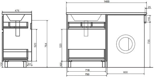 Мебель для ванной Эстет Dallas Luxe 140 напольная, 2 ящика, L фото 10