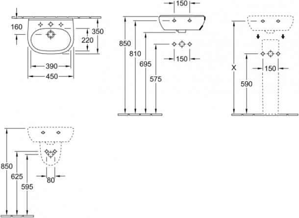 Рукомойник Villeroy & Boch O Novo 53604501 alpin фото 4