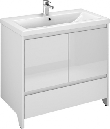 Мебель для ванной Velvex Klaufs 80.2D.1Y белая, напольная фото 6