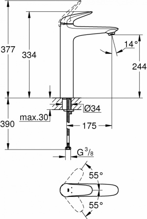 Смеситель Grohe Eurostyle 23719LS3 для раковины фото 3