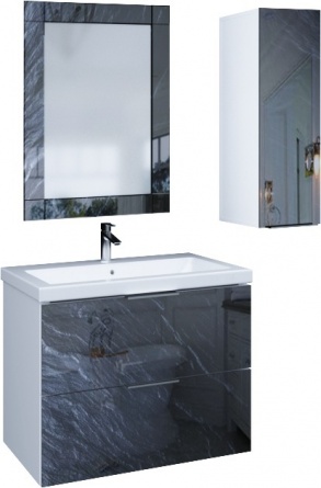 Мебель для ванной Marka One Liriya 75П black stone фото 2