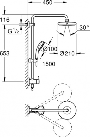 Душевая стойка Grohe Tempesta Retro-fit 26190001 фото 3