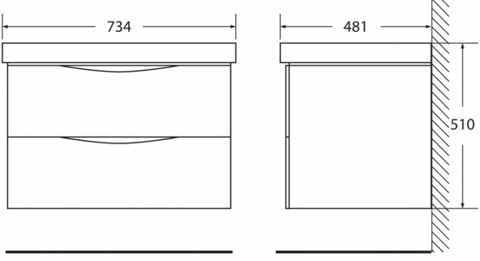 Тумба для комплекта BelBagno Fly 70 rovere grigio фото 4