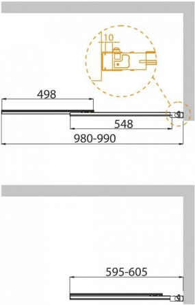 Шторка на ванну Cezares Slider VF-11-100/150-P-Cr стекло рифленое фото 3