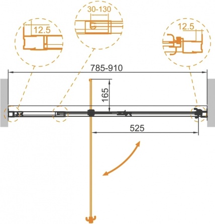 Душевая дверь в нишу Cezares Variante B 1 80/90 C Cr фото 4