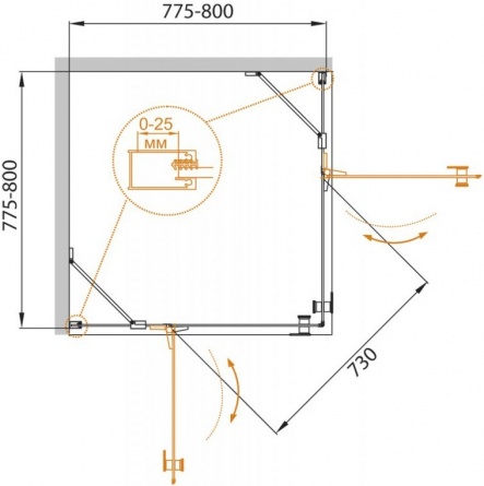 Душевой уголок Cezares Crystal-S-A-2-80-C-Cr фото 6
