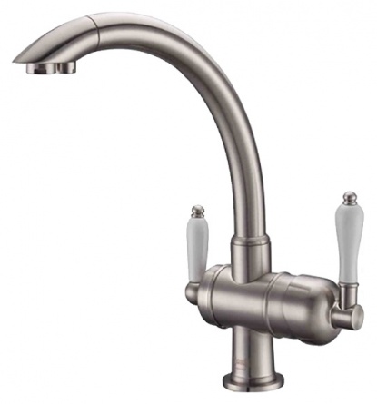 Смеситель Zorg Clean Water ZR 327 YF nickel для кухонной мойки фото 1