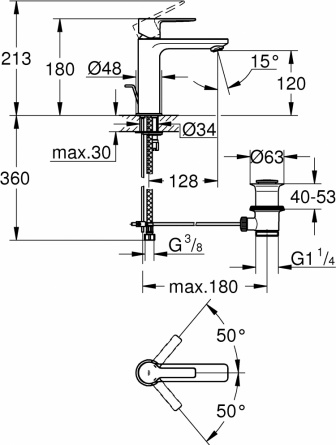 Смеситель Grohe Lineare 32114DC1 для раковины фото 3