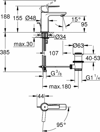 Смеситель Grohe Lineare 23790001 для раковины фото 5