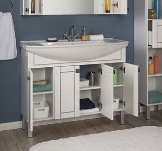 Тумба для комплекта Aquanet Честер 105 белый, патина серебро фото 3