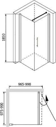 Душевой уголок RGW Passage PA-33 1000х1000х1850 стекло чистое фото 2