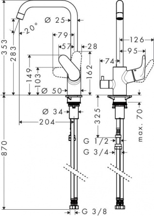 Hansgrohe FocusЕ2 для кухонной мойки фото 2