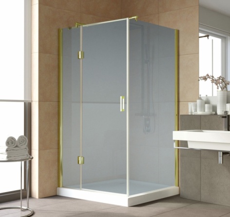 Душевой уголок Vegas Glass AFP-Fis Lux 120*100 09 10 L профиль золото, стекло сатин фото 2
