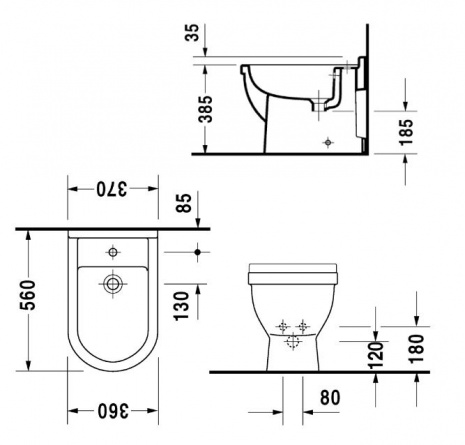 Биде напольное Duravit Starck 3 фото 3