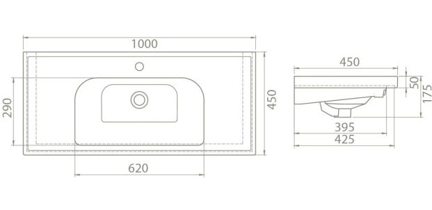 Мебельная раковина Smile CeraStyle Frame 100 фото 4