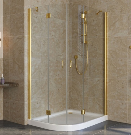 Душевой уголок Vegas Glass AFS-F Lux 110*90 09 01 R профиль золото, стекло прозрачное фото 1