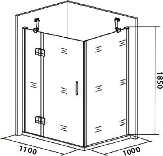 Душевой уголок Good Door Saturn WTW+SP левый 110х100х185 см фото 4