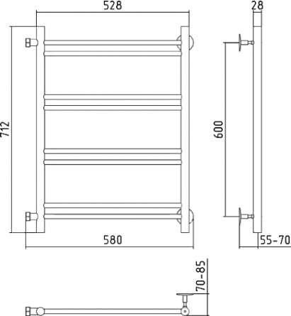 Полотенцесушитель водяной Стилье Версия-Б1 60x50 фото 2